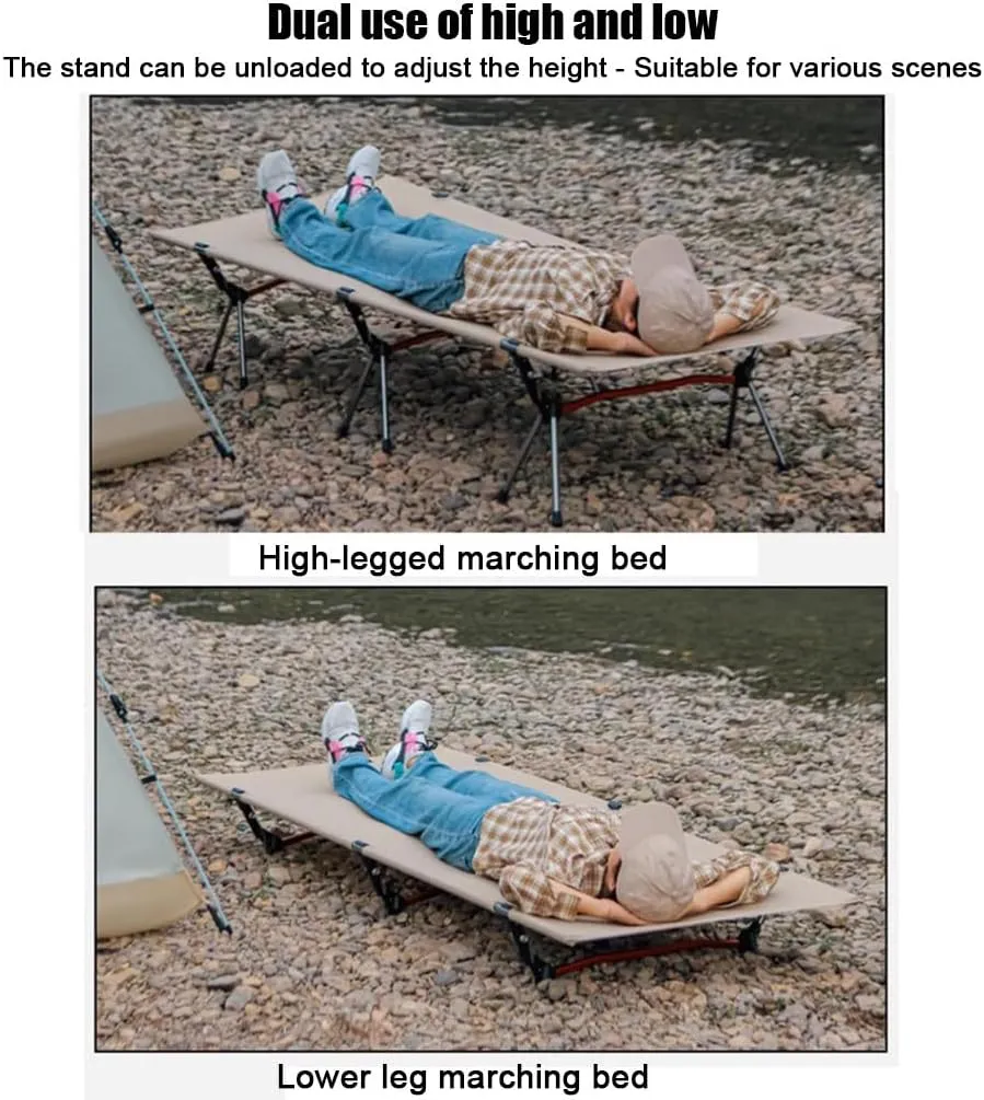 Folding Camping Cot with Storage Bag for Adults, Portable and Lightweight Sleeping Bed for Outdoor Traveling(Black)