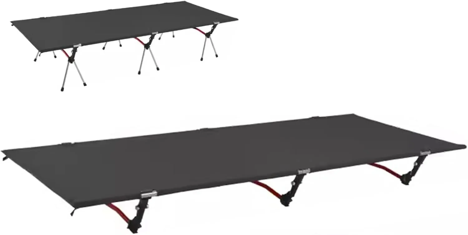 Folding Camping Cot with Storage Bag for Adults, Portable and Lightweight Sleeping Bed for Outdoor Traveling(Black)