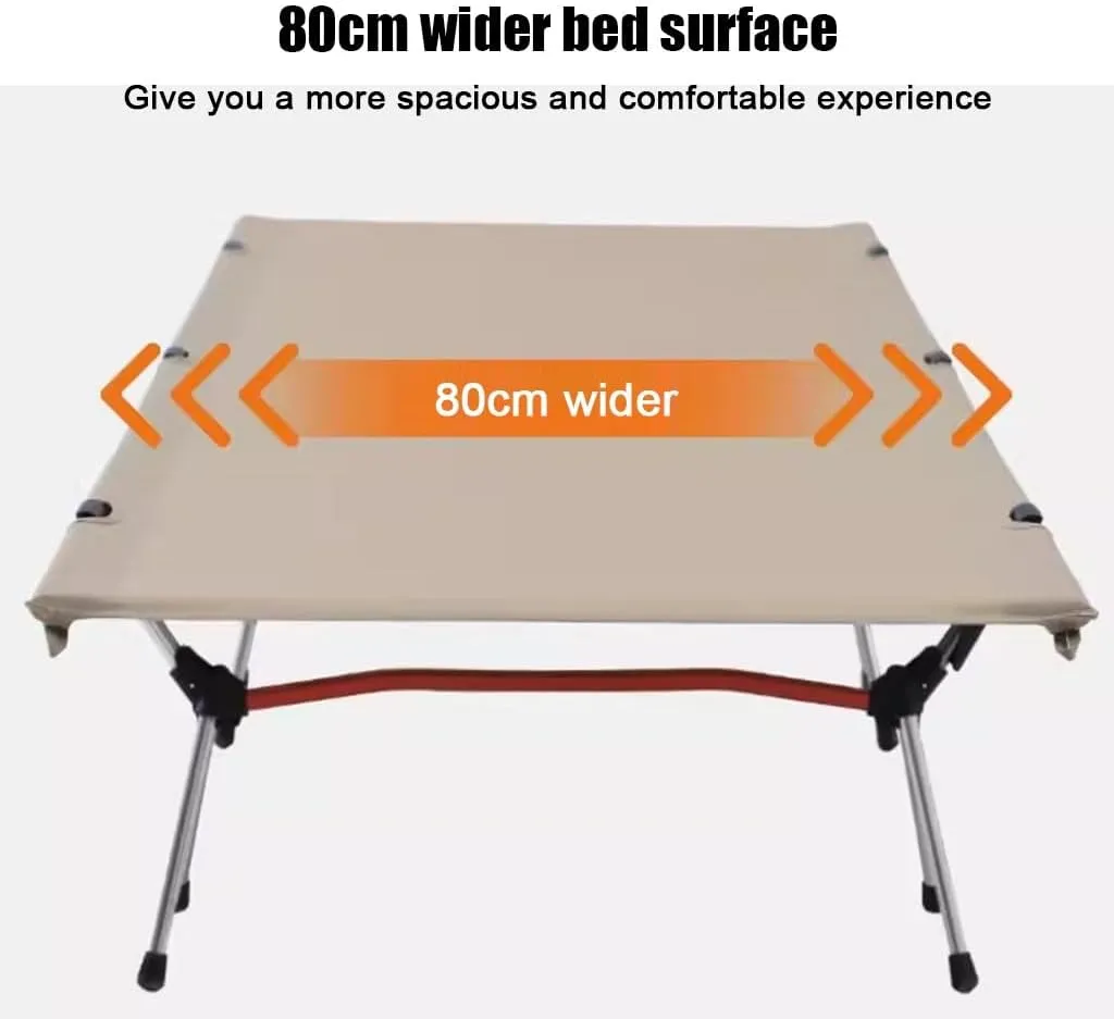 Folding Camping Cot with Storage Bag for Adults, Portable and Lightweight Sleeping Bed for Outdoor Traveling(Black)