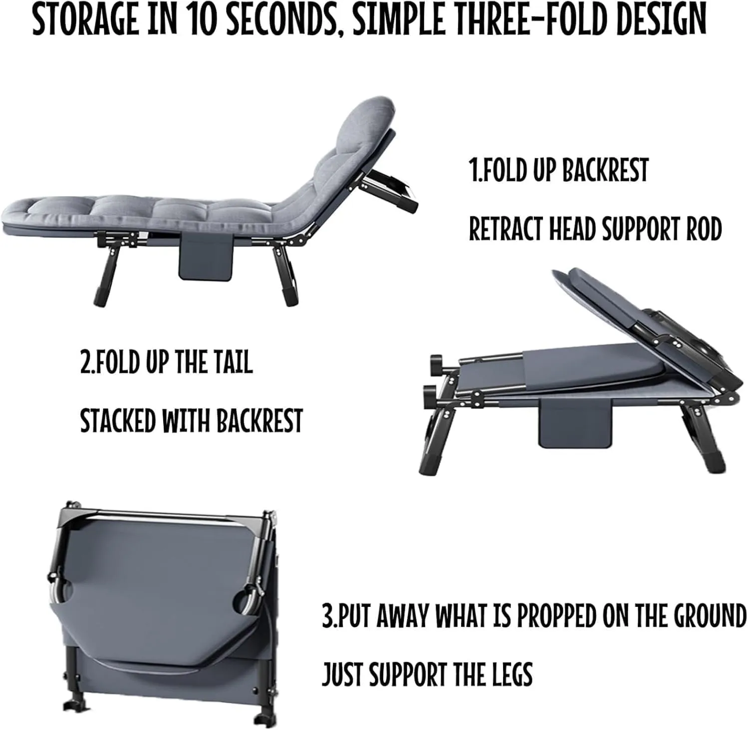 Folding Camping Cot w/Mattress for Adults 5-Position Adjustable Portable Sleeping Bed Heavy Duty Sturdy Camp Bed Extra Wide for Travel Outdoor Office Indoor Fishing