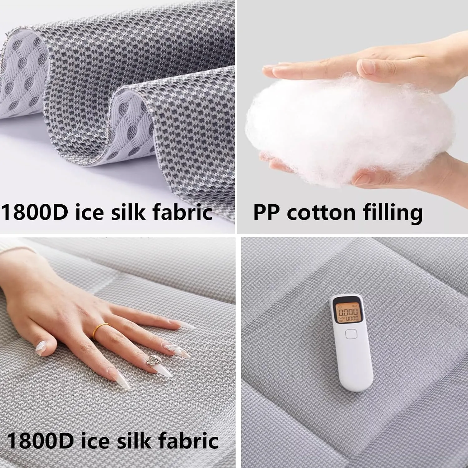 Folding Camping Cot,Camping Cot for Adults, Foldable Single Bed for Adults with Headrest & Side Pocket 1800D Ice Silk Fabric 160kg Load Capacity Heavy Duty Sleeping Cots(Grey,190 * 71cm)