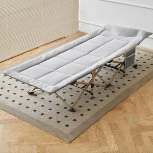 Folding Camping Cot,Camping Cot for Adults, Foldable Single Bed for Adults with Headrest & Side Pocket 1800D Ice Silk Fabric 160kg Load Capacity Heavy Duty Sleeping Cots(Grey,190 * 71cm)