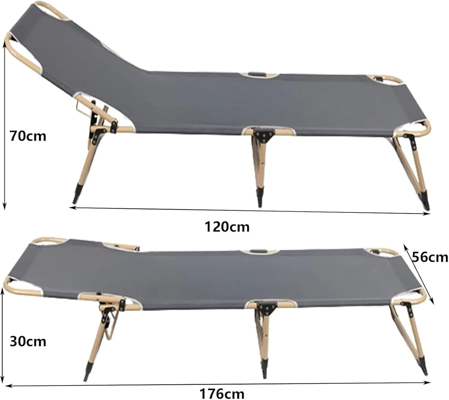 Folding Camping Cot,Camping Cot for Adults, Portable Oxford Cloth Sleeping Bed Outdoor Lightweight Cots for Adults for Camping Beach Lounging BBQ Hiking Office