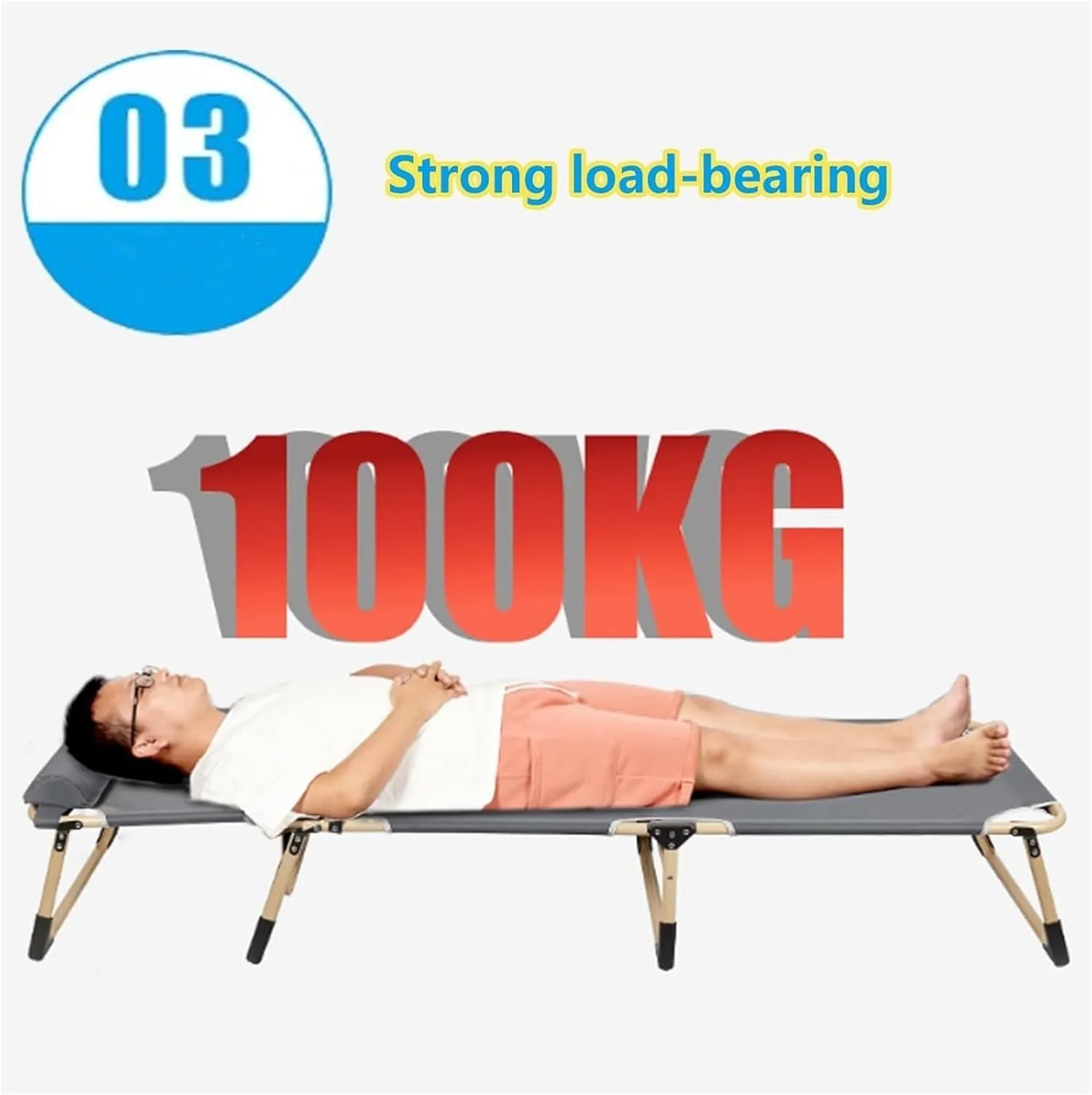 Folding Camping Cot,Camping Cot for Adults, Portable Oxford Cloth Sleeping Bed Outdoor Lightweight Cots for Adults for Camping Beach Lounging BBQ Hiking Office