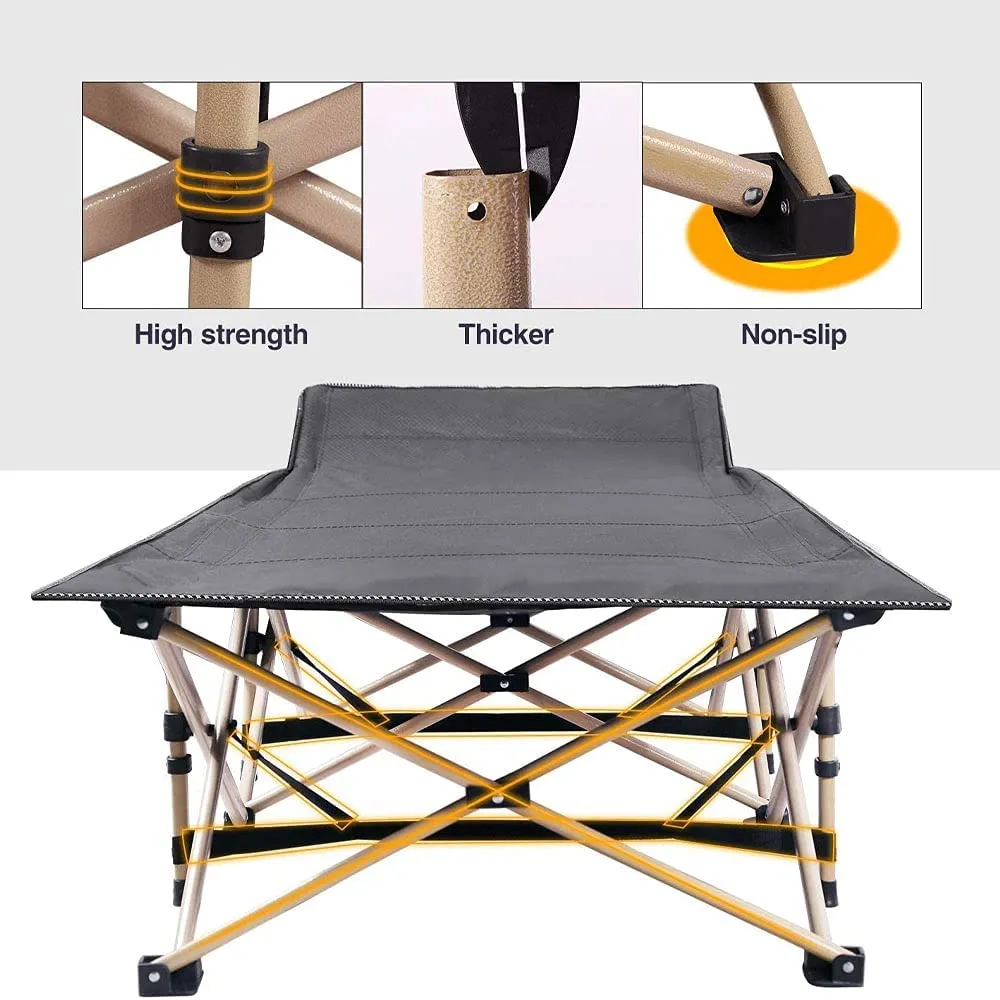 Folding Camping Cots, Portable Sleeping Bed for Camp, Beach, Home, Office