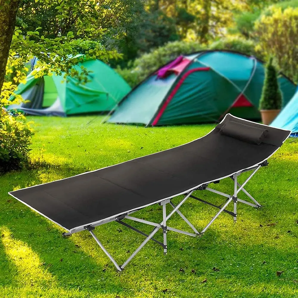Folding Camping Cots, Portable Sleeping Bed for Camp, Beach, Home, Office
