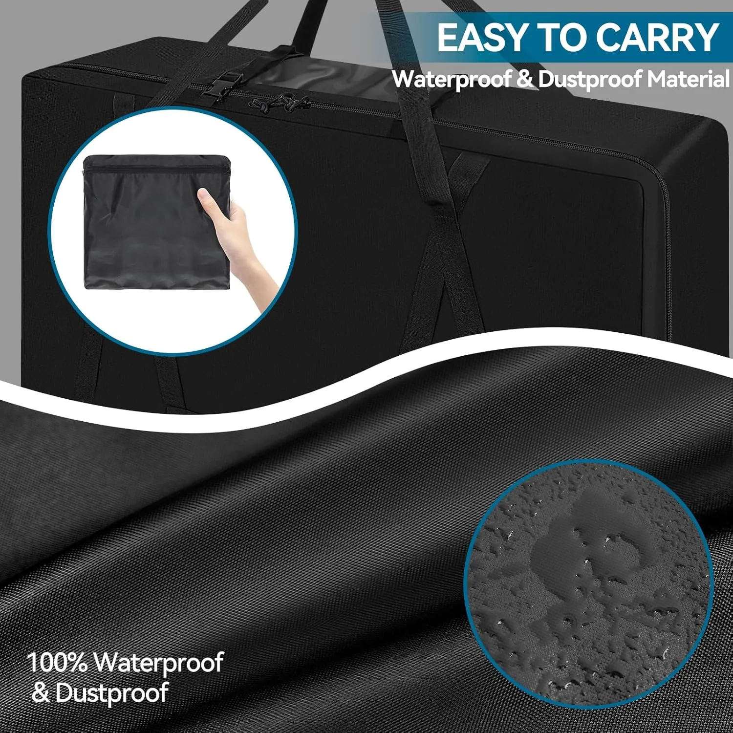 Folding Mattress Storage Bag,Trifold Memory Foam Mattress Carry Case,Portable Heavy Duty Mattress Moving Bag for Tri-Fold Guest Bed Mattress Fits 4" Narrow Twin & Cot Mattress