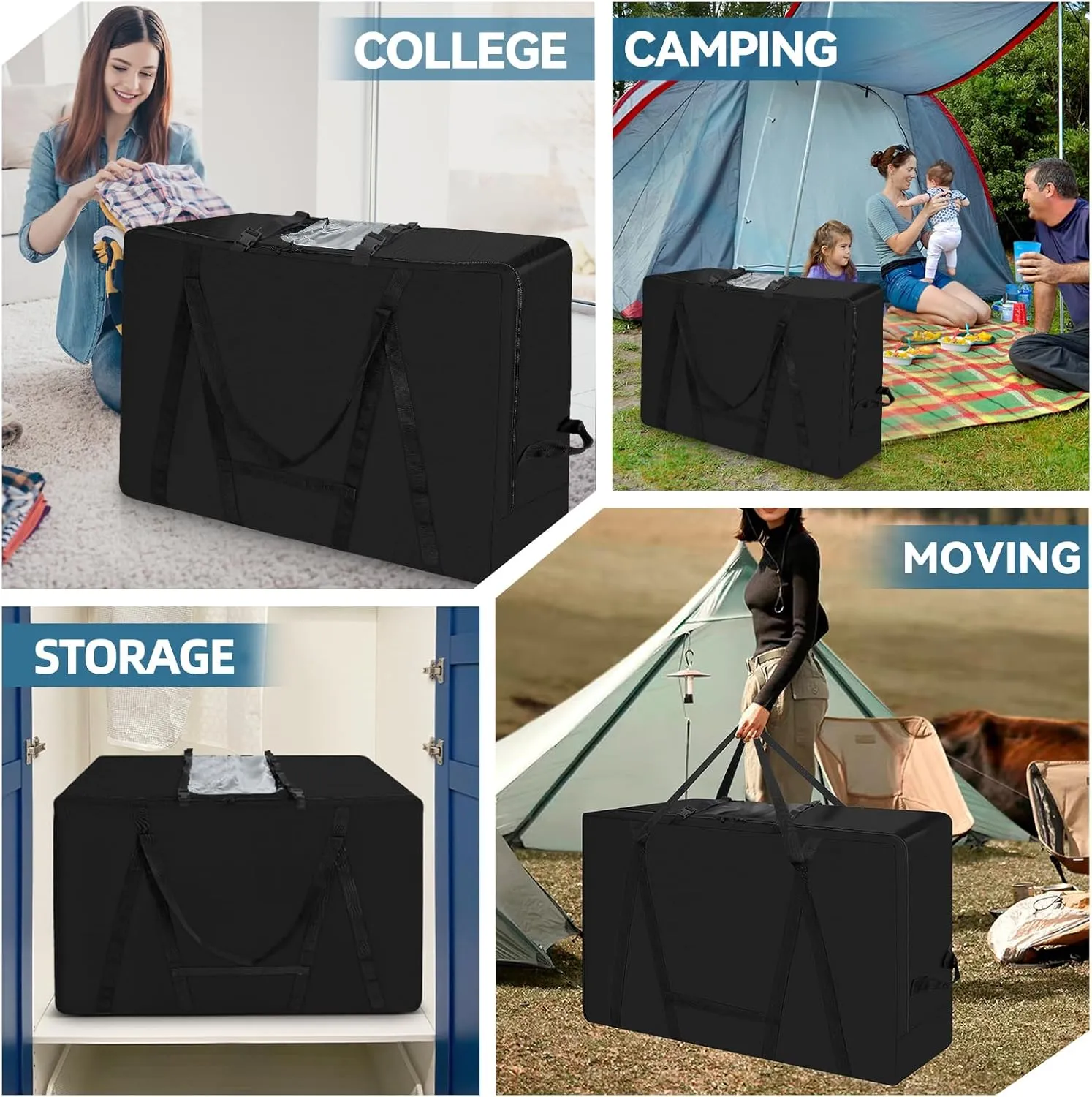 Folding Mattress Storage Bag,Trifold Memory Foam Mattress Carry Case,Portable Heavy Duty Mattress Moving Bag for Tri-Fold Guest Bed Mattress Fits 4" Narrow Twin & Cot Mattress