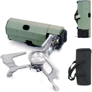 Folding Stove, Camping Stove Mini Gas Stove, Folding Cooking Butane Stove, Portable Collapsible Burning Stove for Camping, Picnic Kitchen, 34*30*10.5cm, Green