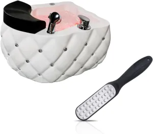 Foot Bath Spa Acrylic Massage Footbath Foot Bath Tub Portable Spa with Heat and Massage Colorful Lamp Footbath Special for Hotel Foot Bath Club (Color : White, Size : with Water Pump)