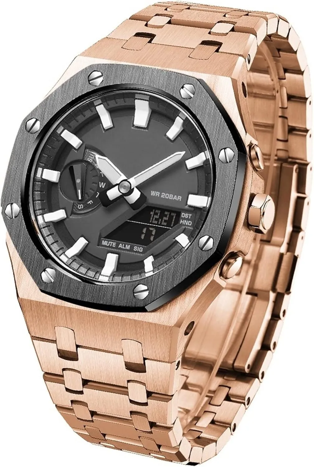 For GA2100STHB-7A Mod Kit Accessories with bottom cover GA2100 Model Oak All Metal Bezel Strap Style Watch Bands