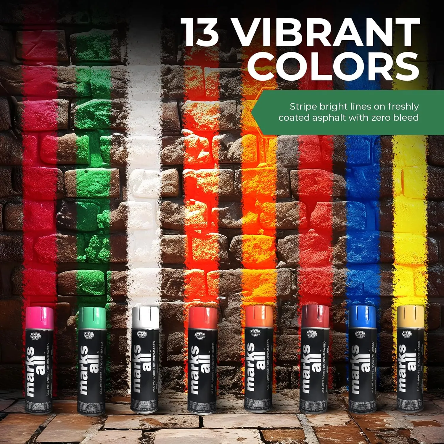 Fox Valley 18oz Marks All Solvent-Based Marking Paint Spray, 12-Pack Blue Fluorescent – Long-Lasting, Weather-Resistant Spray Paint for Wet or Dry Surfaces Like Metal, Grass, Concrete, Wood, & More