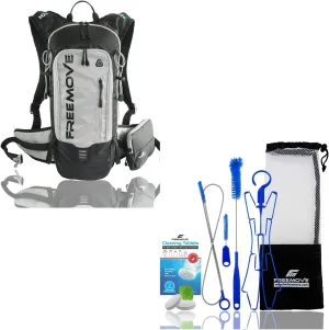 FREEMOVE Daypack Backpack - GRAY   Cleaning Kit 6in1 for Water Bladder
