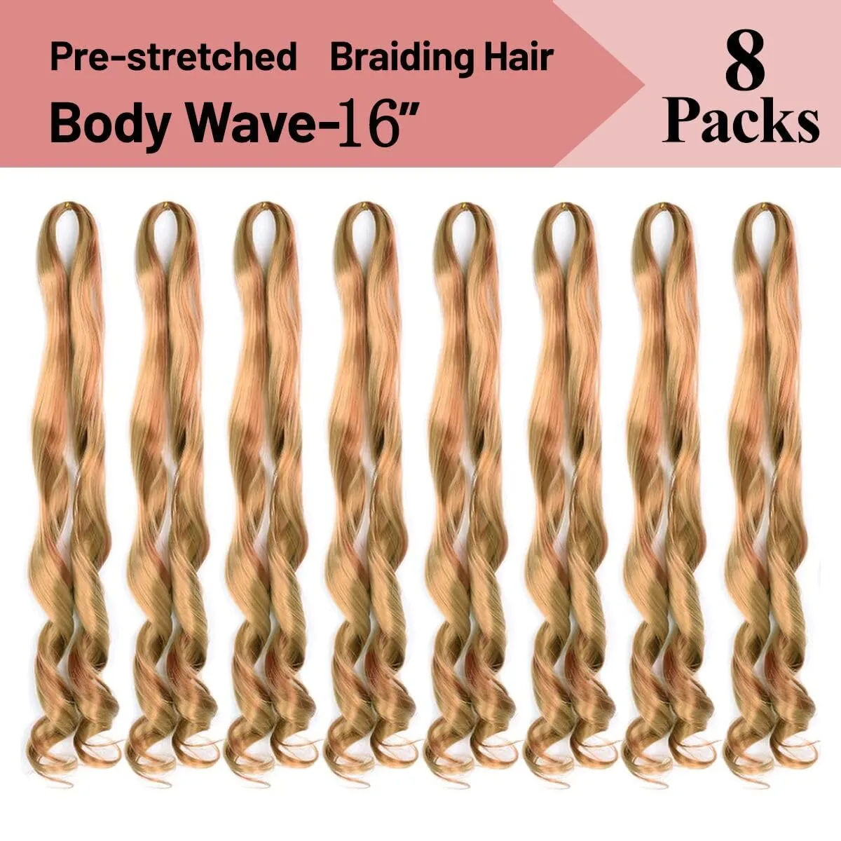 French Curly Braiding Hair for Box Braids P27/30 Braiding Hair 8 Packs 16 Inch 75G/Pack Crochet Braids Spanish Curly Synthetic Spiral Curl Silky Braiding Hair Extensions (16 Inch,8 Packs,P27/30)