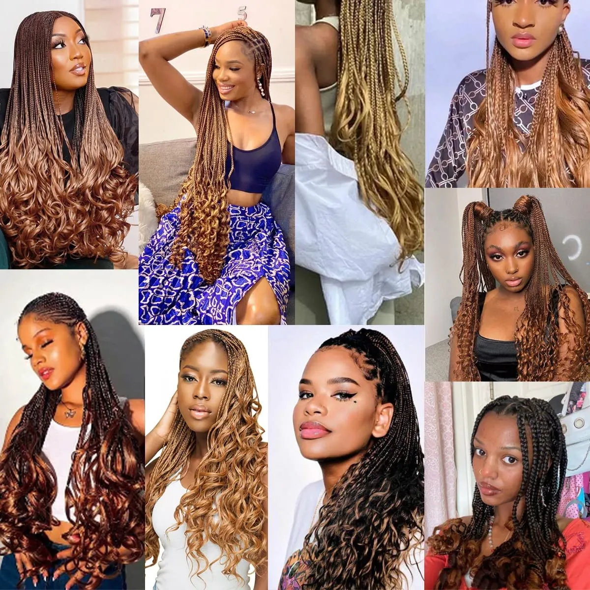 French Curly Braiding Hair,#4 Brown Synthetic Bouncy Braiding Hair 75g/Pack Crochet Hair Extensions 24Inch 8Pack French Curl Braiding Hair Extensions