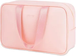 Full Size Toiletry Bag Women Large Cosmetic Bag Travel Makeup Bag Organizer Medicine Bag for Toiletries Essentials Accessories (Large, Pink)
