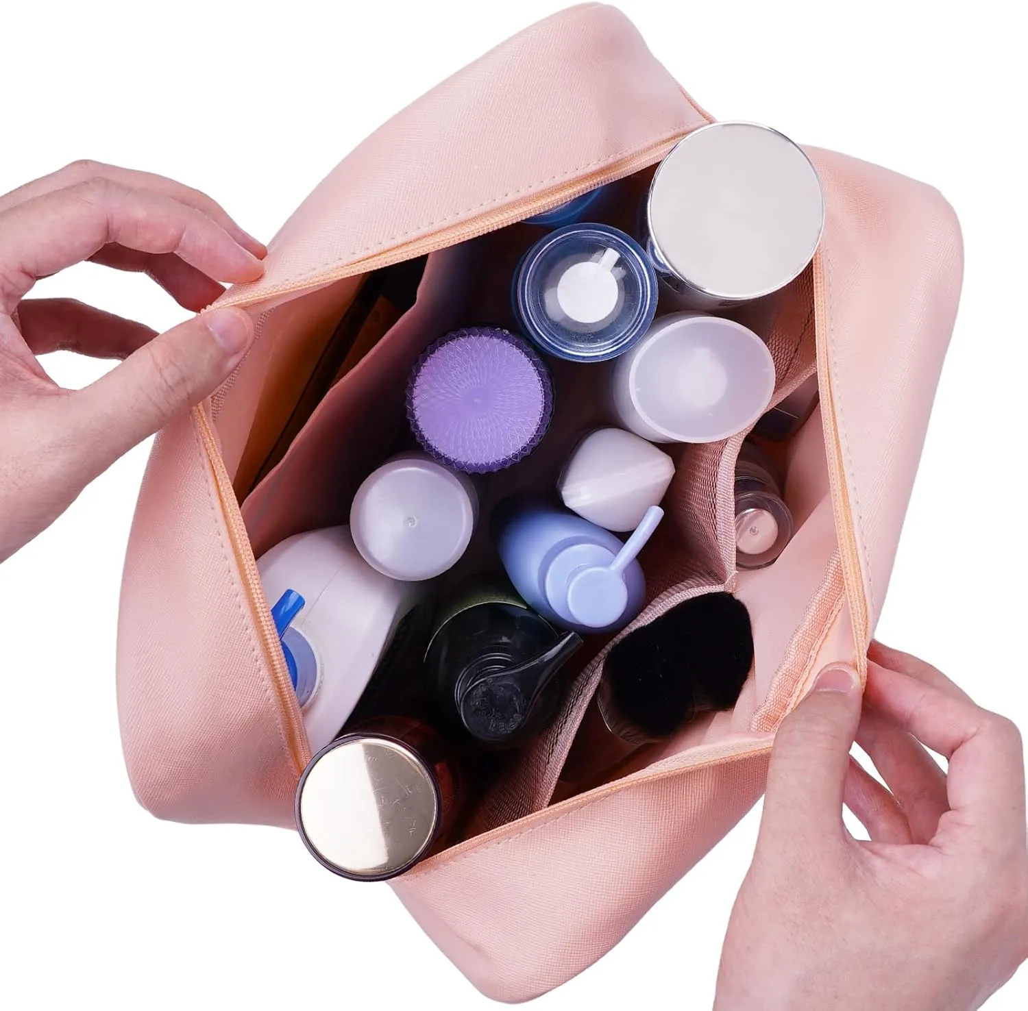 Full Size Toiletry Bag Women Large Cosmetic Bag Travel Makeup Bag Organizer Medicine Bag for Toiletries Essentials Accessories (Large, Pink)
