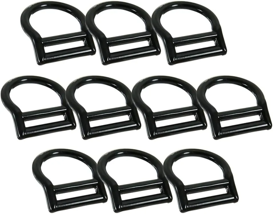 Fusion Climb Bent Aluminum Slotted Light Weight D-Ring for 1 3/4" Webbing Black(10P)
