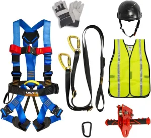 Fusion Climb Pro Backyard FK-A-HLTCHVG-35 Carabineer Helmet Vest Gloves Bundle, Black