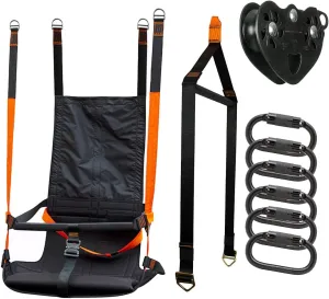 Fusion Climb Zipline Harness Seat Belt with Handle Bar and Adjustable Waist Strap, Zipline Accessories for Kids and Adults