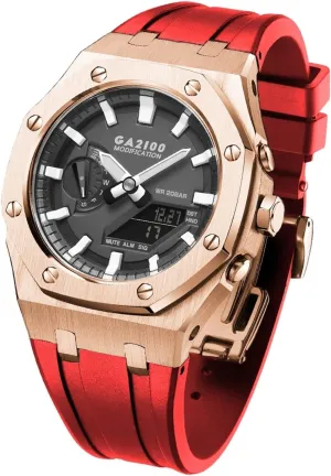 GA2100 MOD Kit For GA2100-1A1 Metal Watch Case Silicone Strap 316 Stainless Steel Modified Accessories Bracelet Bezel bands