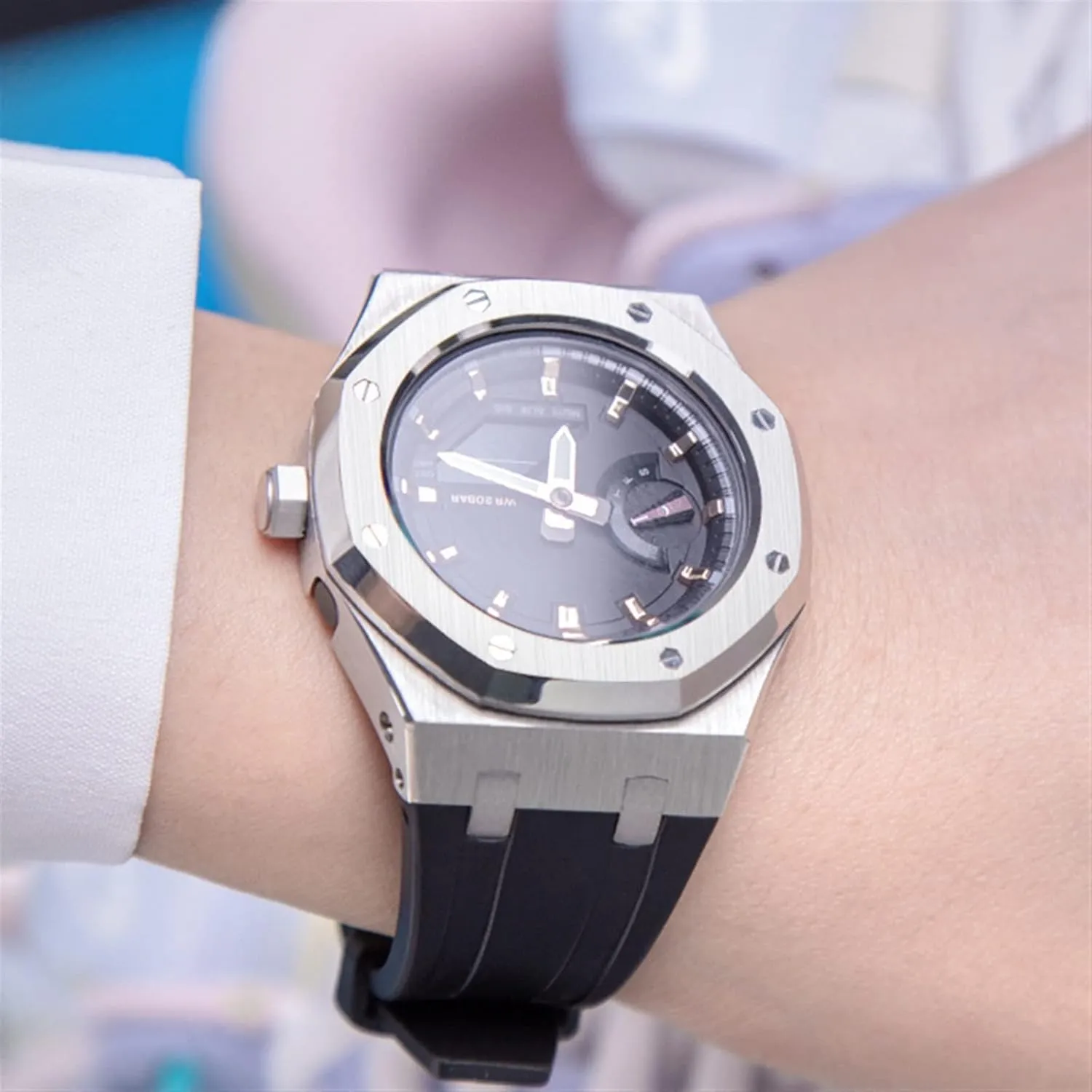 GA2100 MOD Kit For GA2100-1A1 Metal Watch Case Silicone Strap 316 Stainless Steel Modified Accessories Bracelet Bezel bands
