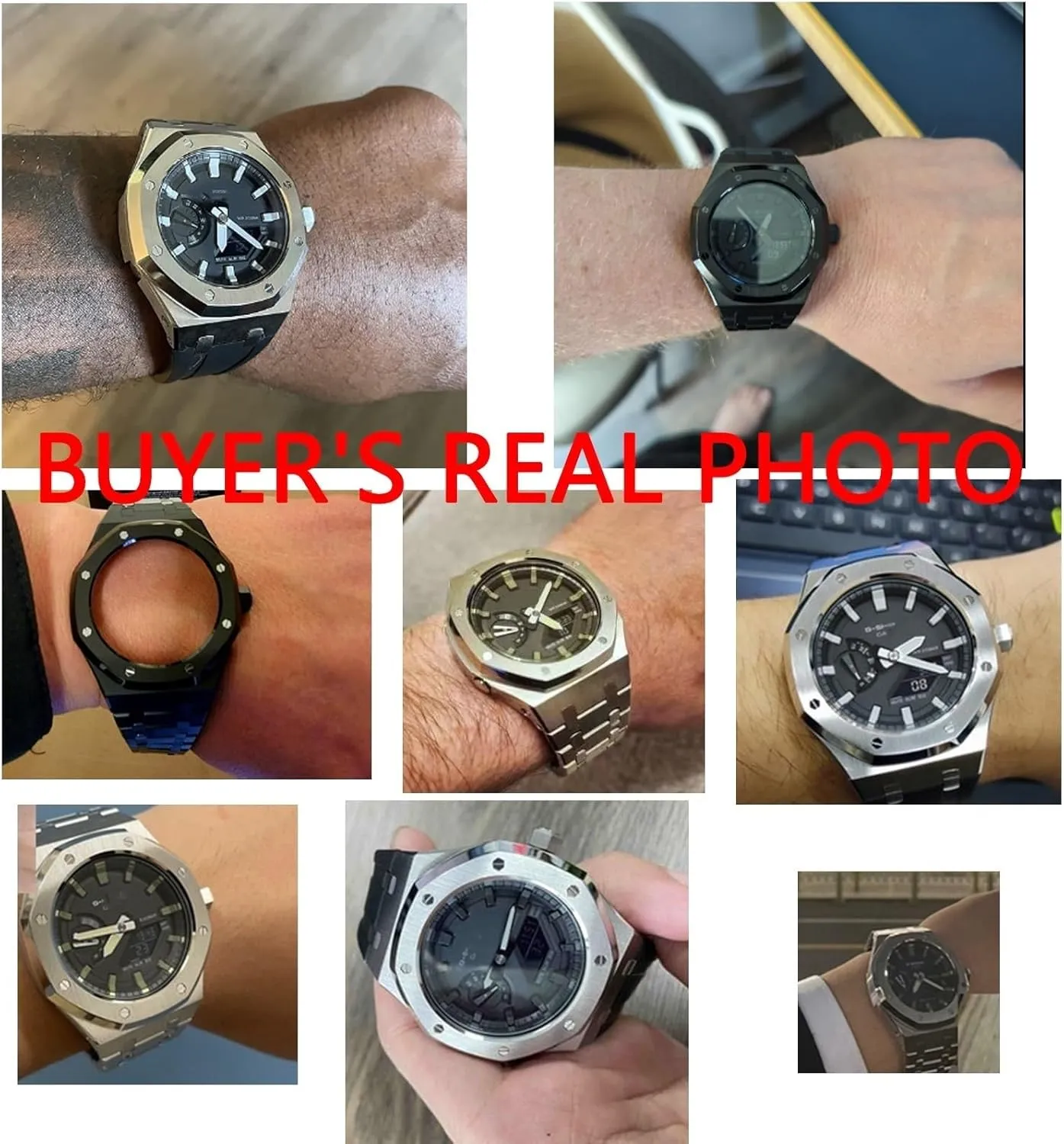 GA2100 Model Oak All Metal Bezel Strap Style Watch Bands For GA2110SU-9A Mod Kit Accessories with bottom cover