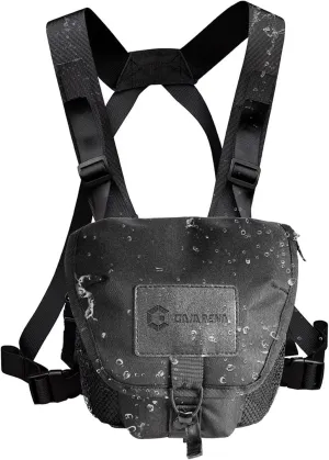 GAIARENA Binocular Harness Chest Pack, Waterproof Bino Harness with Rangefinder Pouch for 20x50 Binoculars Bino Chest Harness Adjustable Binocular Chest Pack for Hunting Hiking (Full Size)