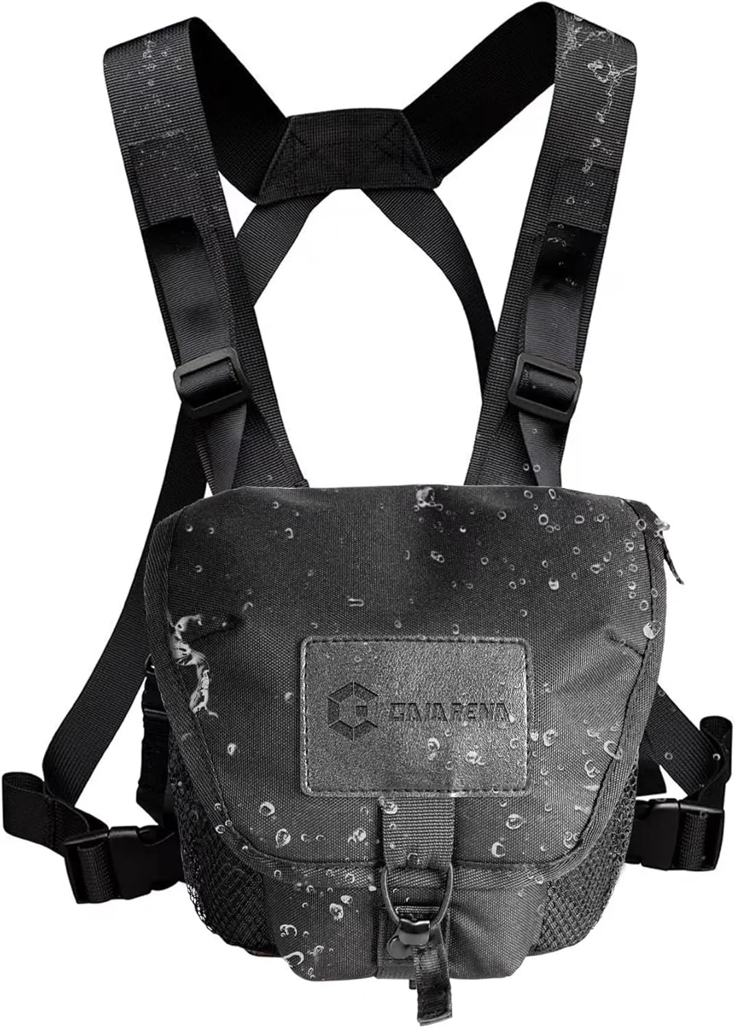 GAIARENA Binocular Harness Chest Pack, Waterproof Bino Harness with Rangefinder Pouch for 20x50 Binoculars Bino Chest Harness Adjustable Binocular Chest Pack for Hunting Hiking (Full Size)