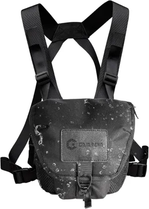 GAIARENA Waterproof Binocular Harness Chest Pack, Bino Harness Case with Rangefinder & Cellphone Pocket for 12x42 Binoculars Lightweight Binocular Pack for Hunting, Hiking (New Version)