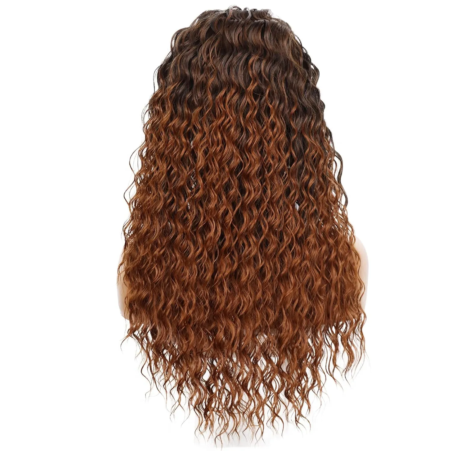 G&T Wig Curly Headband Wigs for Black Women Wet and Wavy Headband Wig Ombre Blonde Curly Synthetic Wigs Glueless Heat Resistant Long Curly Wigs for Daily Wear