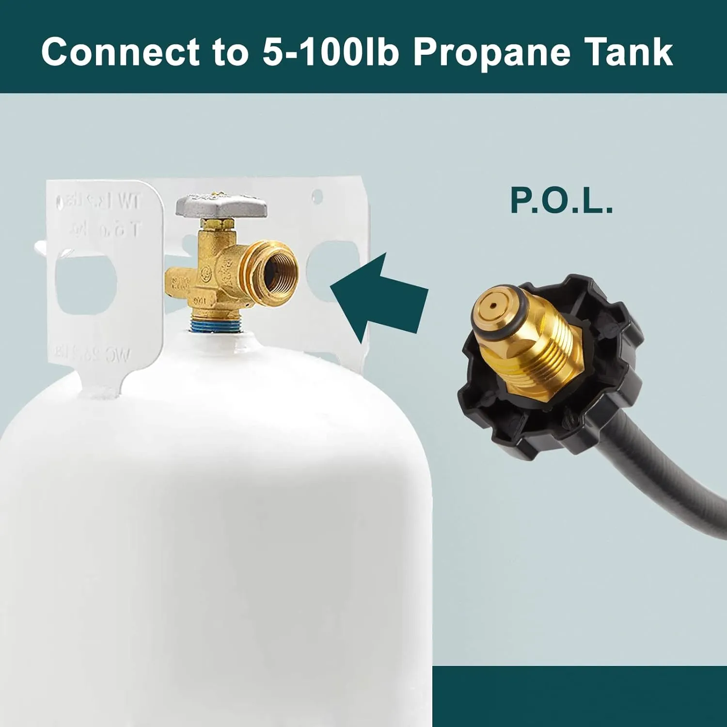 GASPRO 12-Foot Propane Hose Adapter, Compatible with Mr. Heater Buddy Heater, Portable Grill, and More, Connects to 5-100lb Tank