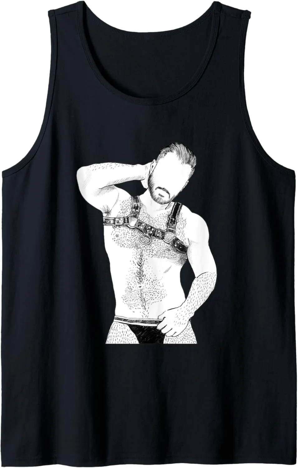 Gay Leather Gay Daddy Man Bear Kink Fetish BDSM Gay Harness Tank Top