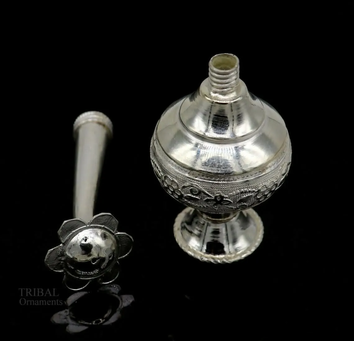 German Silver silver vintage design Attardani, pooja spray bottle (TPT)
