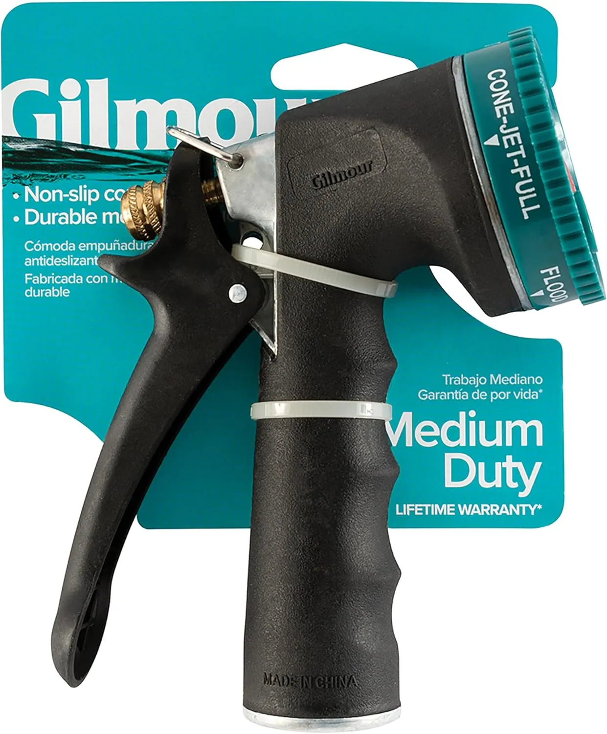 Gilmour Medium Duty Garden Hose Nozzle with 7 Pre-Set Spray Patterns, Water Hose Nozzle for Watering Garden or Lawn