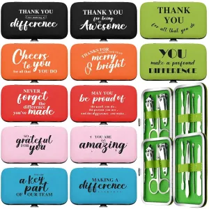 Gisafai 12 Set Employee Appreciation Gift Set for Women Inspirational Manicure Set Thank You Nail Clipper Bulk for Employees Teachers Office Coworkers Nurse