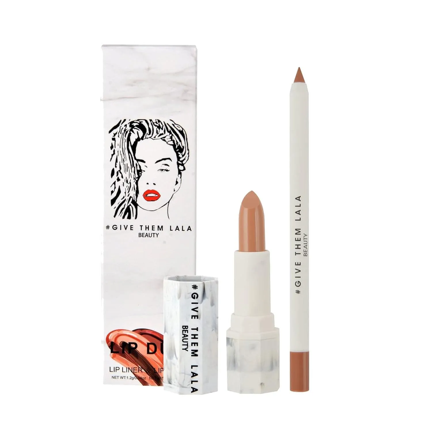 GIVE THEM LALA Lip Liner and Lipstick Set - BUBBA Lip Kit For Long Lasting, Moisturizing Wear- All Day Lipstick and Liner with Silky Smooth Finish - Cruelty-Free Lip Makeup (Bubba Lip)