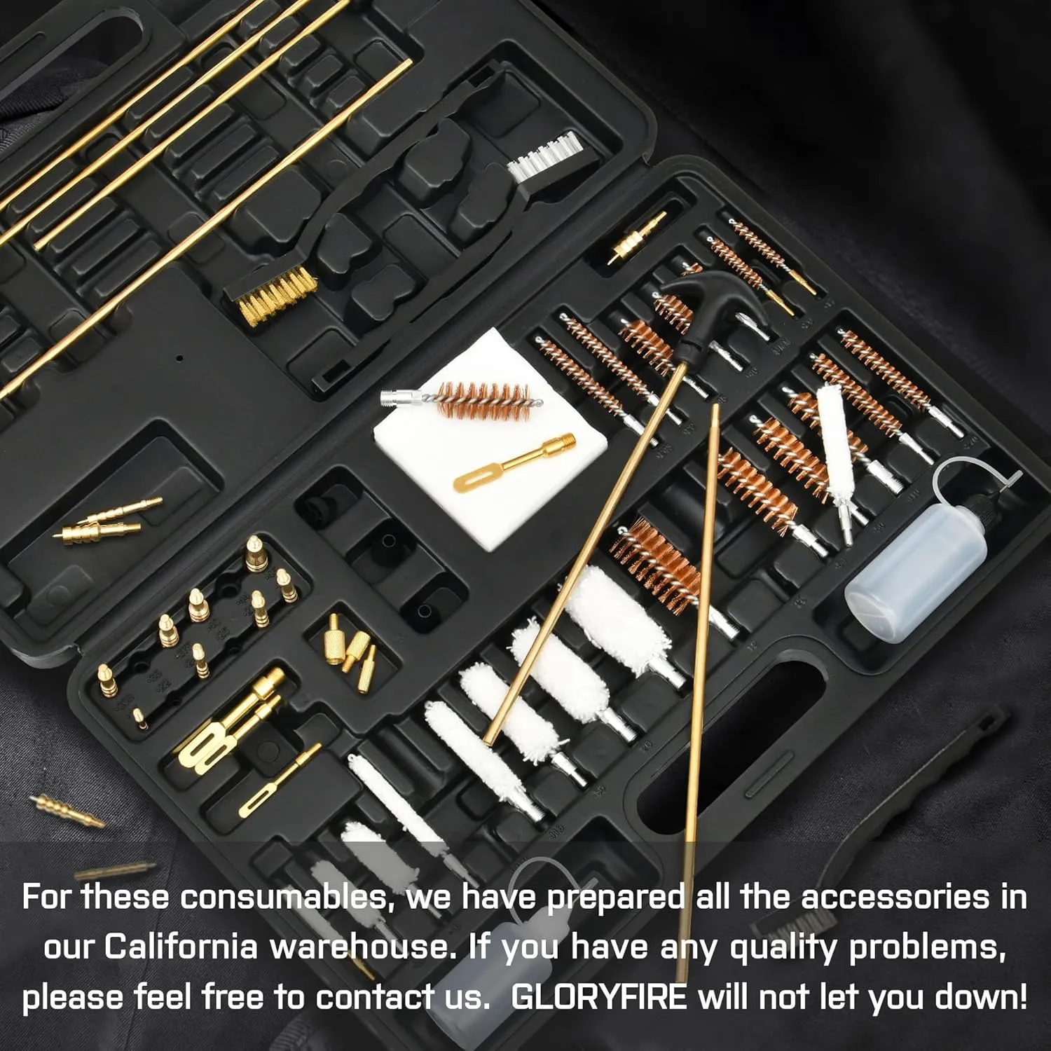 GLORYFIRE Gun Cleaning Kit Universal for Guns, Gun Brushes for Pistol, Handgun, Shotgun, Elite Brass Rods and Wire Rope, Hunting Gear Gun Accessories for Men