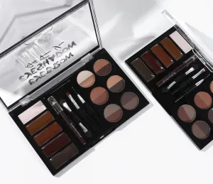 GMA013 - Professional Eyebrow Makeup Powder & Stencil Set