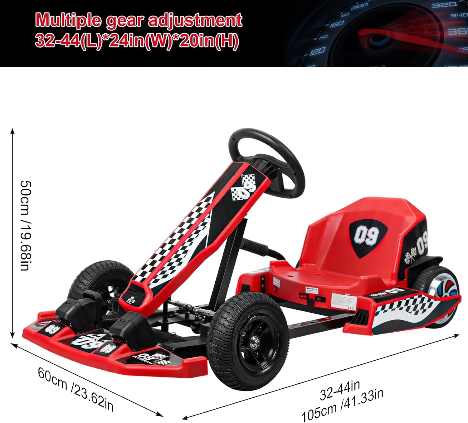 Go Kart 36V Electric Drift Kart Car with Adjustable Seat 16 MPH Child Electric Drift Go-Kart 350W Powerful Motor Outdoor Ride on Toy Drift/Sport Mode High-Speed Racing and Immersive Gaming