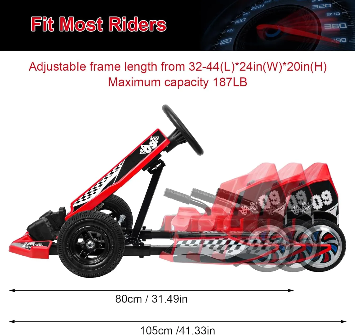 Go Kart 36V Electric Drift Kart Car with Adjustable Seat 16 MPH Child Electric Drift Go-Kart 350W Powerful Motor Outdoor Ride on Toy Drift/Sport Mode High-Speed Racing and Immersive Gaming