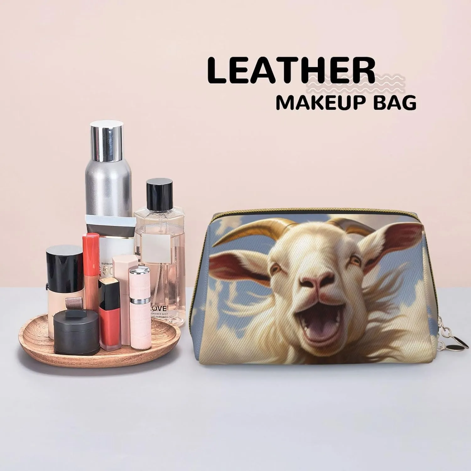 Goat Frolic Travel-Ready Toiletry Bag, Compact Makeup Organizer For Women