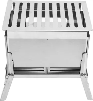 Gonetre Folding Wood Burning Stove Stainless Steel Wood Burning Stove Card Folding Wood Stove Camping Wood Burning Stove Folding Portable BBQ Kits Folding Wood Burning Stove