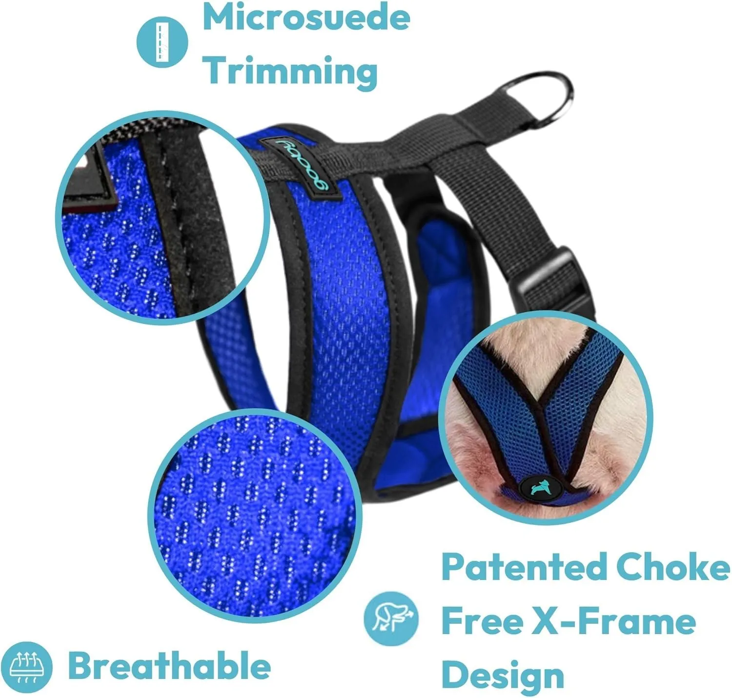 Gooby Comfort X Head In Harness - Black, Medium - No Pull Small Dog Harness Patented Choke-Free X Frame - Perfect on the Go Dog Harness for Medium Dogs No Pull or Small Dogs for Indoor and Outdoor Use
