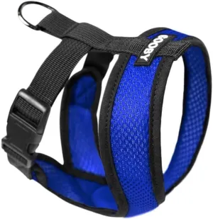 Gooby Comfort X Head In Harness - Blue, Medium - No Pull Small Dog Harness, Patented Choke-Free X Frame - Perfect on the Go Dog Harness for Medium Dogs No Pull or Small Dogs for Indoor and Outdoor Use