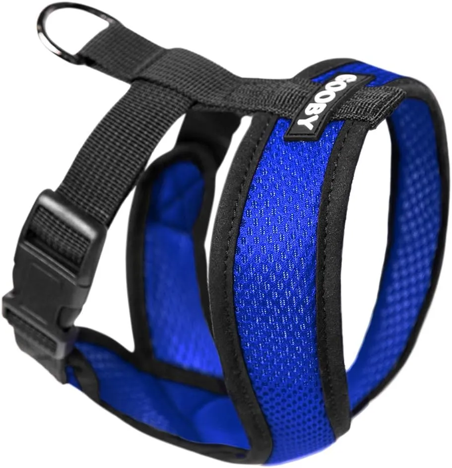 Gooby Comfort X Head In Harness - Blue, Medium - No Pull Small Dog Harness, Patented Choke-Free X Frame - Perfect on the Go Dog Harness for Medium Dogs No Pull or Small Dogs for Indoor and Outdoor Use
