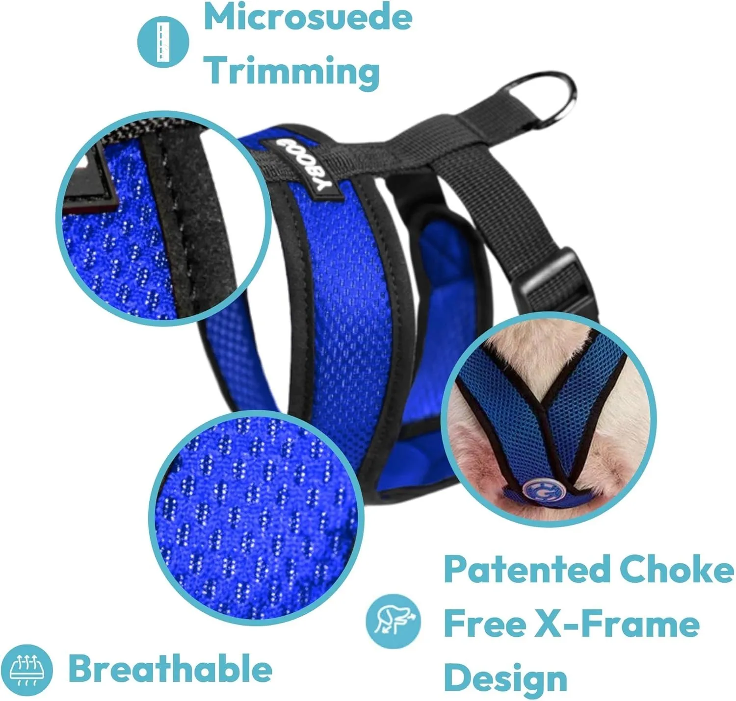 Gooby Comfort X Head in Harness - Pink, Large - No Pull Small Dog Harness Patented Choke-Free X Frame - Perfect on The Go Dog Harness for Medium Dogs No Pull or Small Dogs for Indoor and Outdoor Use
