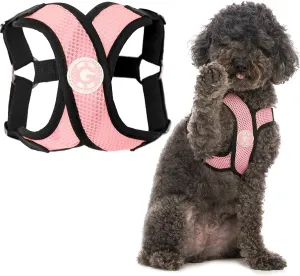 Gooby - Comfort X Step-in Harness, Choke Free Small Dog Harness with Micro Suede Trimming and Patented X Frame, Pink, Small