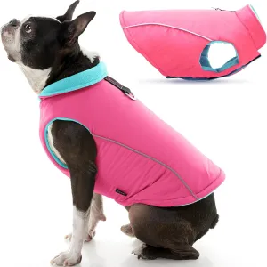 Gooby - Sports Vest, Fleece Lined Small Dog Cold Weather Jacket Coat Sweater with Reflective Lining, Pink, Large