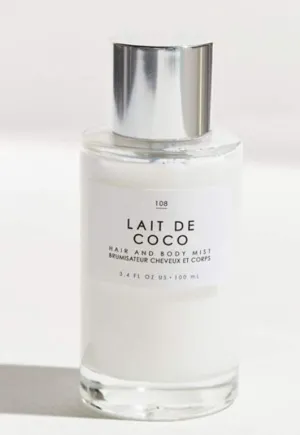 Gourmand Lait De Coco Hair   Body Mist 3.4 Fl.Oz! Blend Of Bergamot, Vanilla Praline And Creamy Coconut! Perfumed Hair & Body Mist For All Day Long-Lasting Freshness! Choose Your Scent! (Lait De Coco)